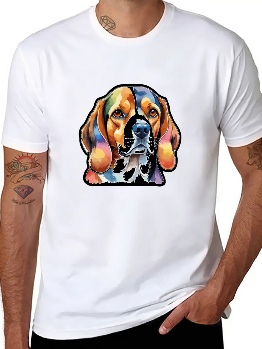 Beagle Watercolor Unisex Short Sleeve Soft Cotton T-Shirt – Casual Everyday Wear