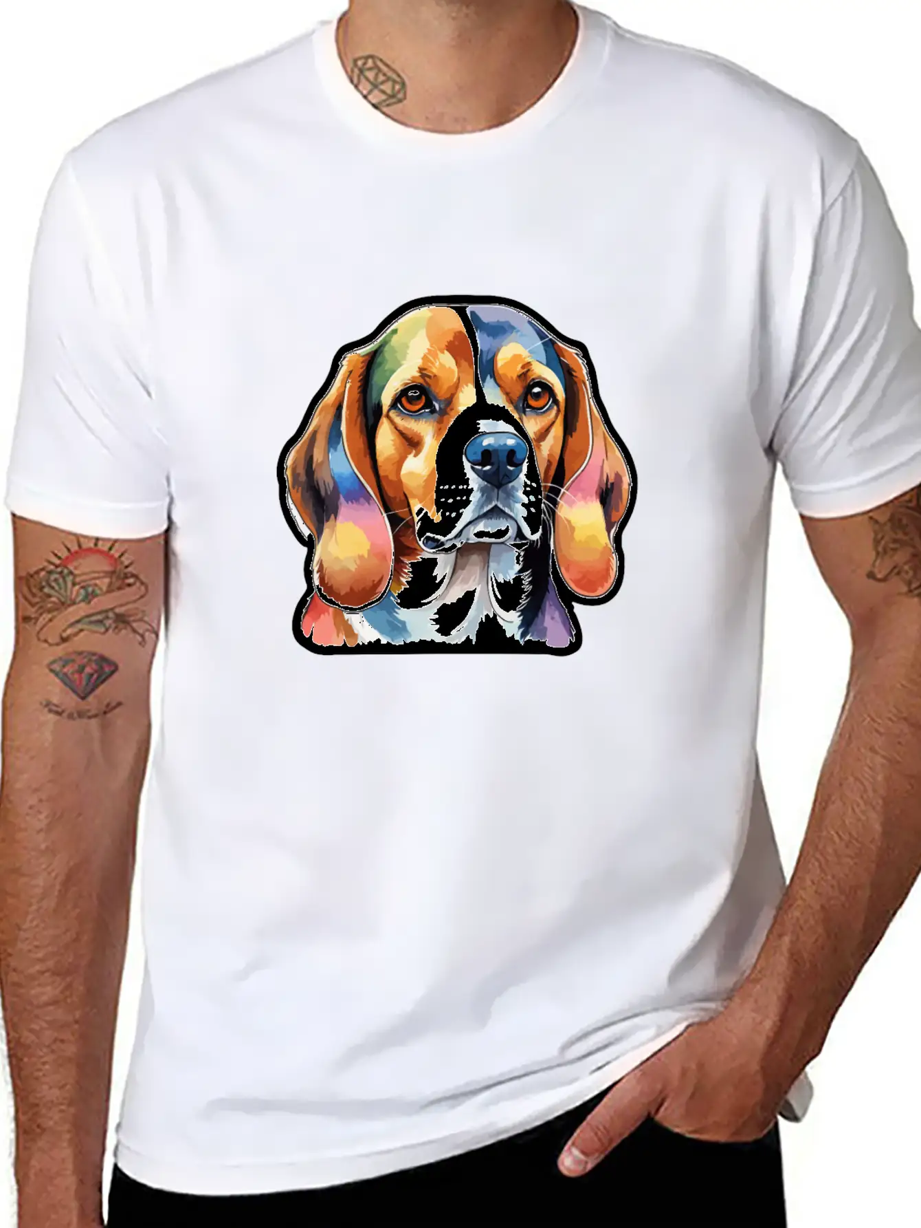 Beagle Watercolor Unisex Short Sleeve Soft Cotton T-Shirt – Casual Everyday Wear
