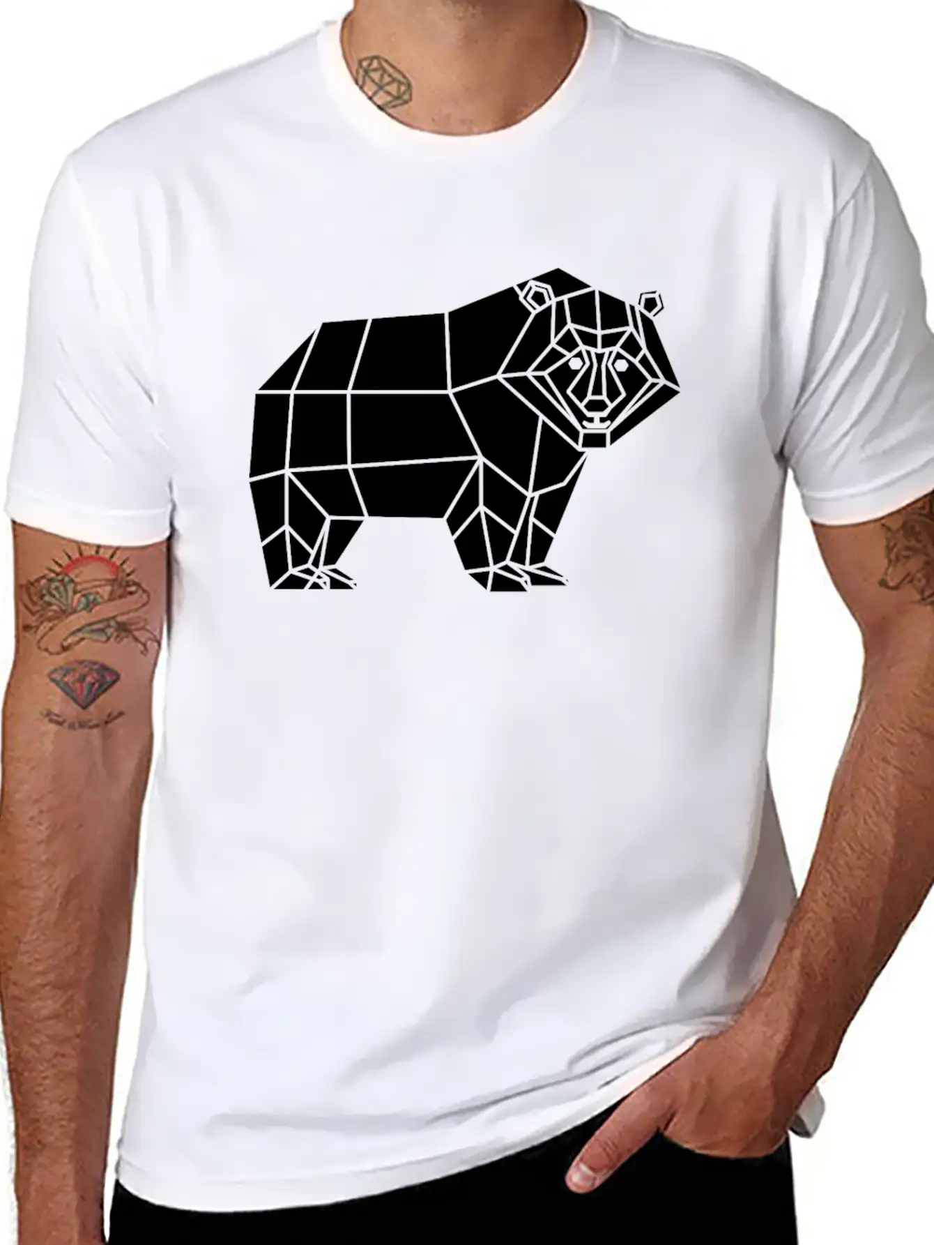 Bear Abstract Unisex Casual T-Shirt – Clean Design For Daily Comfort