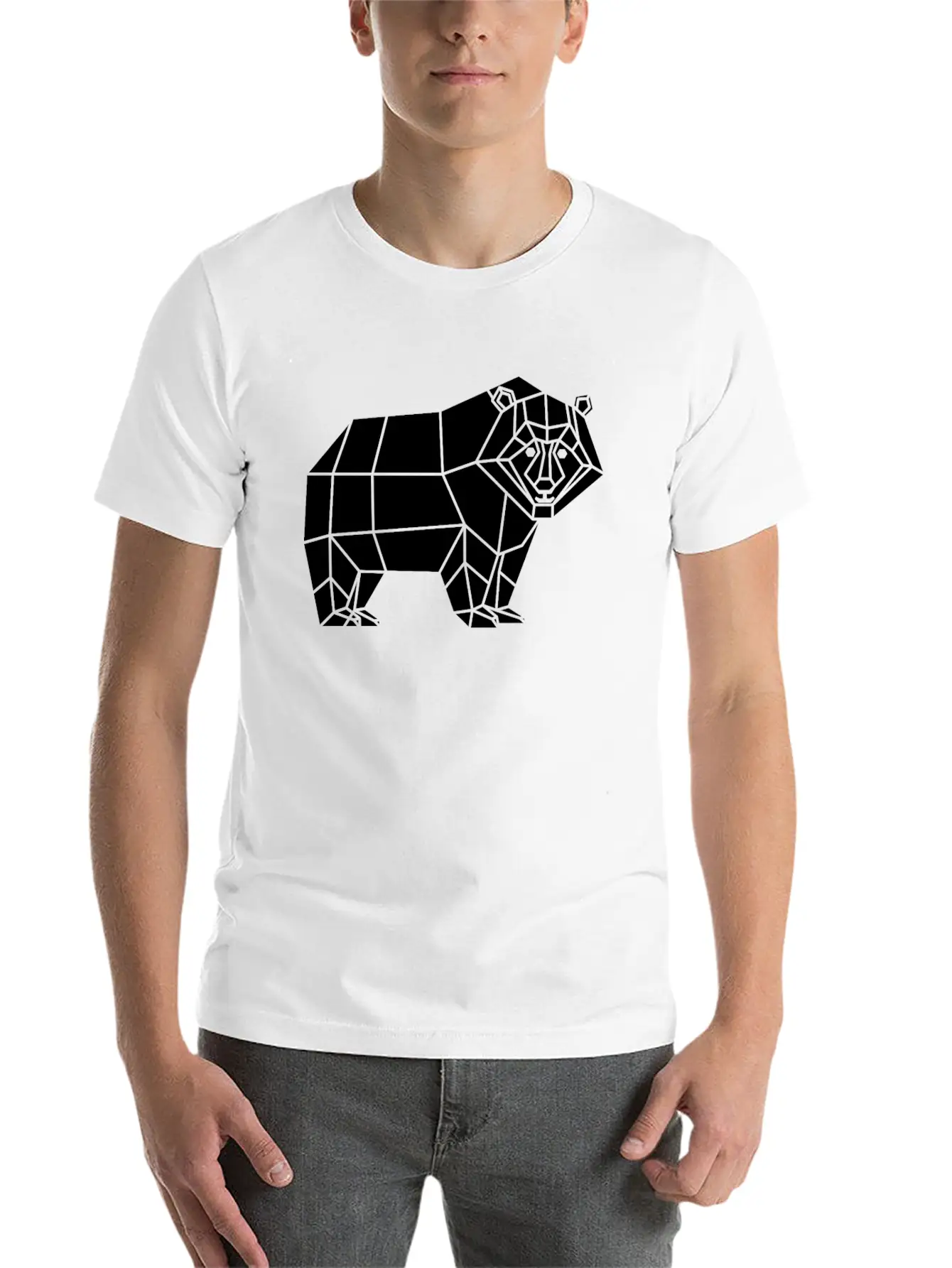 Bear Abstract Unisex Casual T-Shirt – Clean Design For Daily Comfort