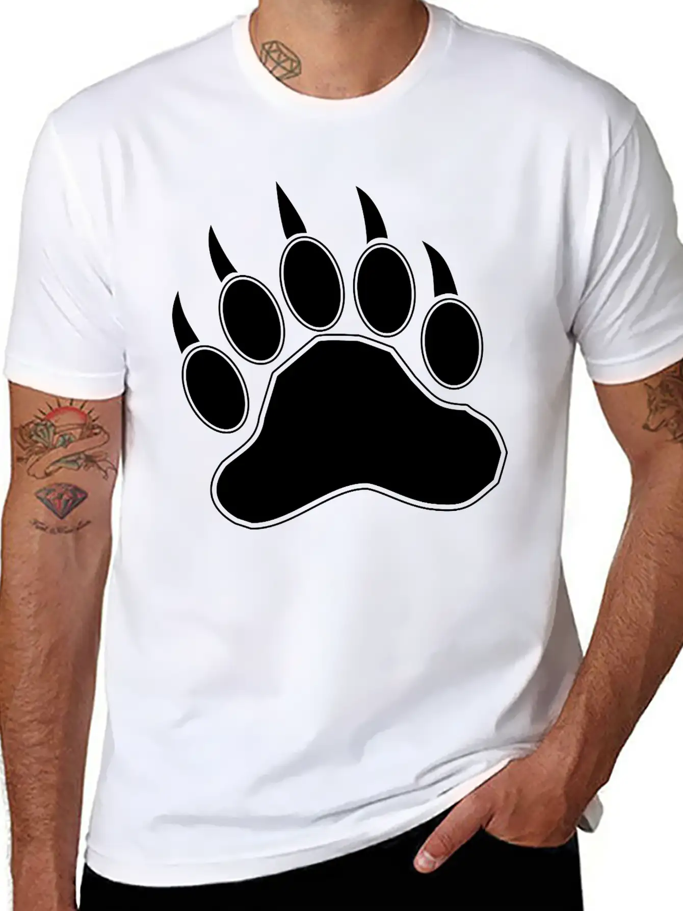 Bear Claw Casual Graphic T-Shirt – Simple And Comfortable Daily Wear