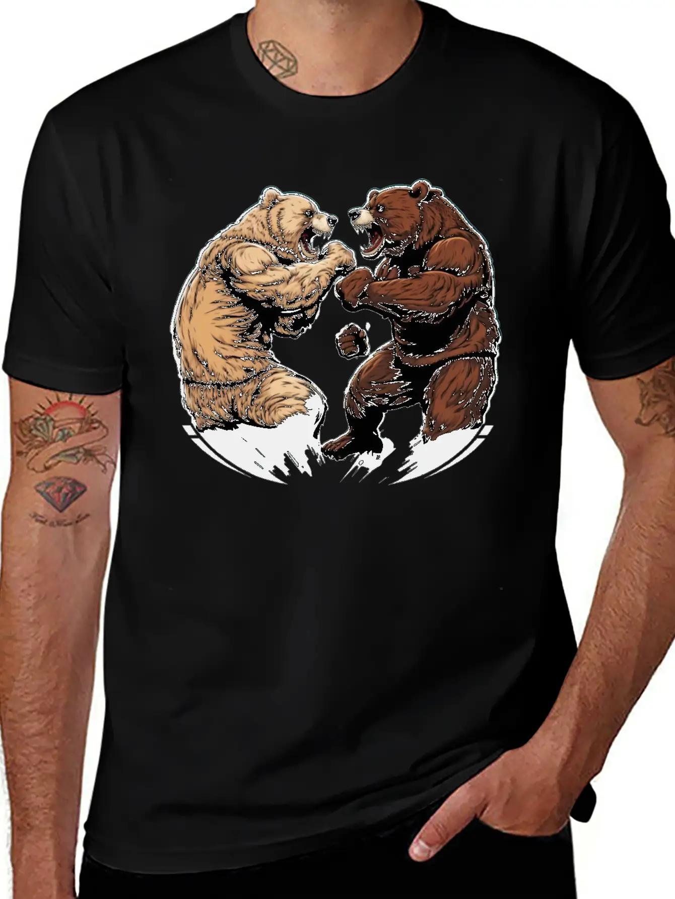 Bear Fight 2 Unisex Casual T-Shirt – Clean Design For Daily Comfort