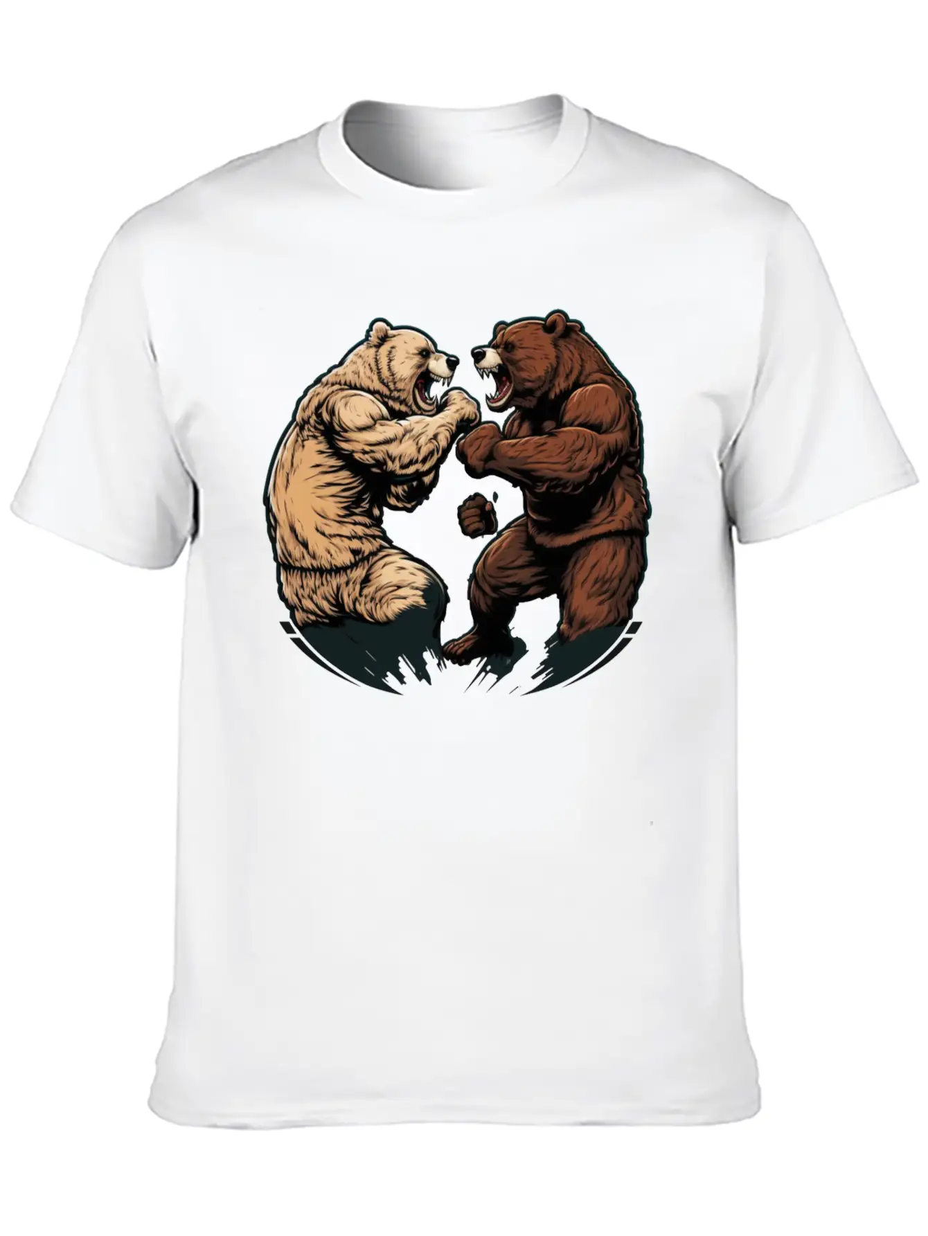 Bear Fight 2 Unisex Casual T-Shirt – Clean Design For Daily Comfort