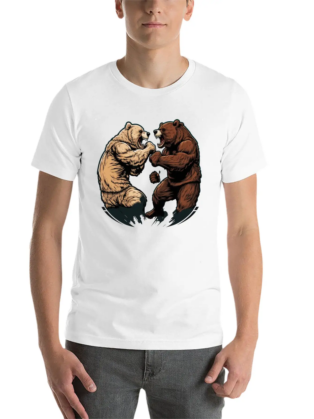 Bear Fight 2 Unisex Casual T-Shirt – Clean Design For Daily Comfort