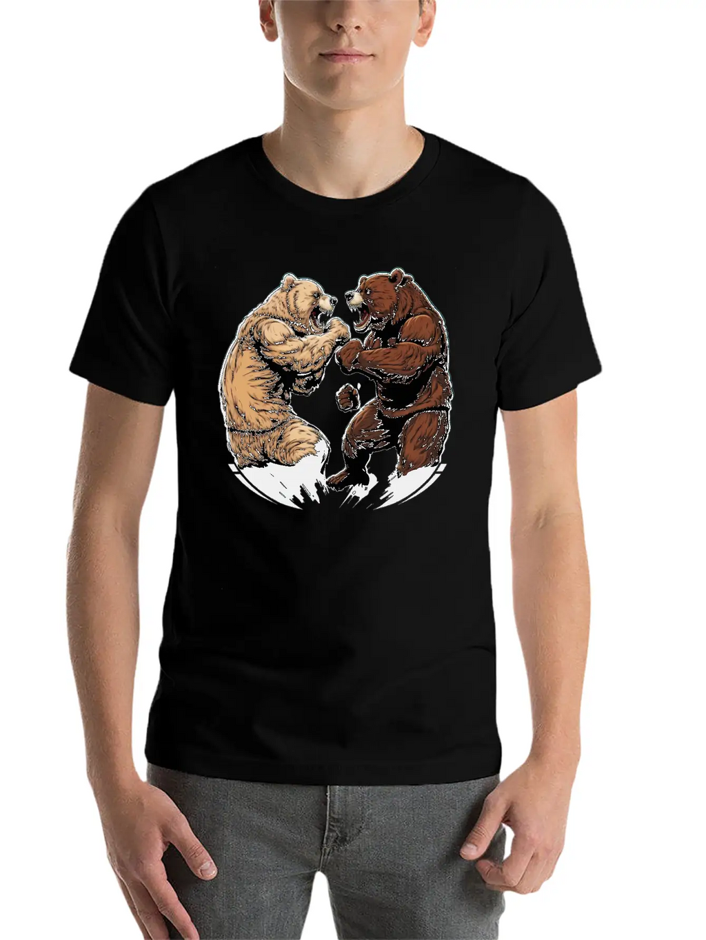 Bear Fight 2 Unisex Casual T-Shirt – Clean Design For Daily Comfort