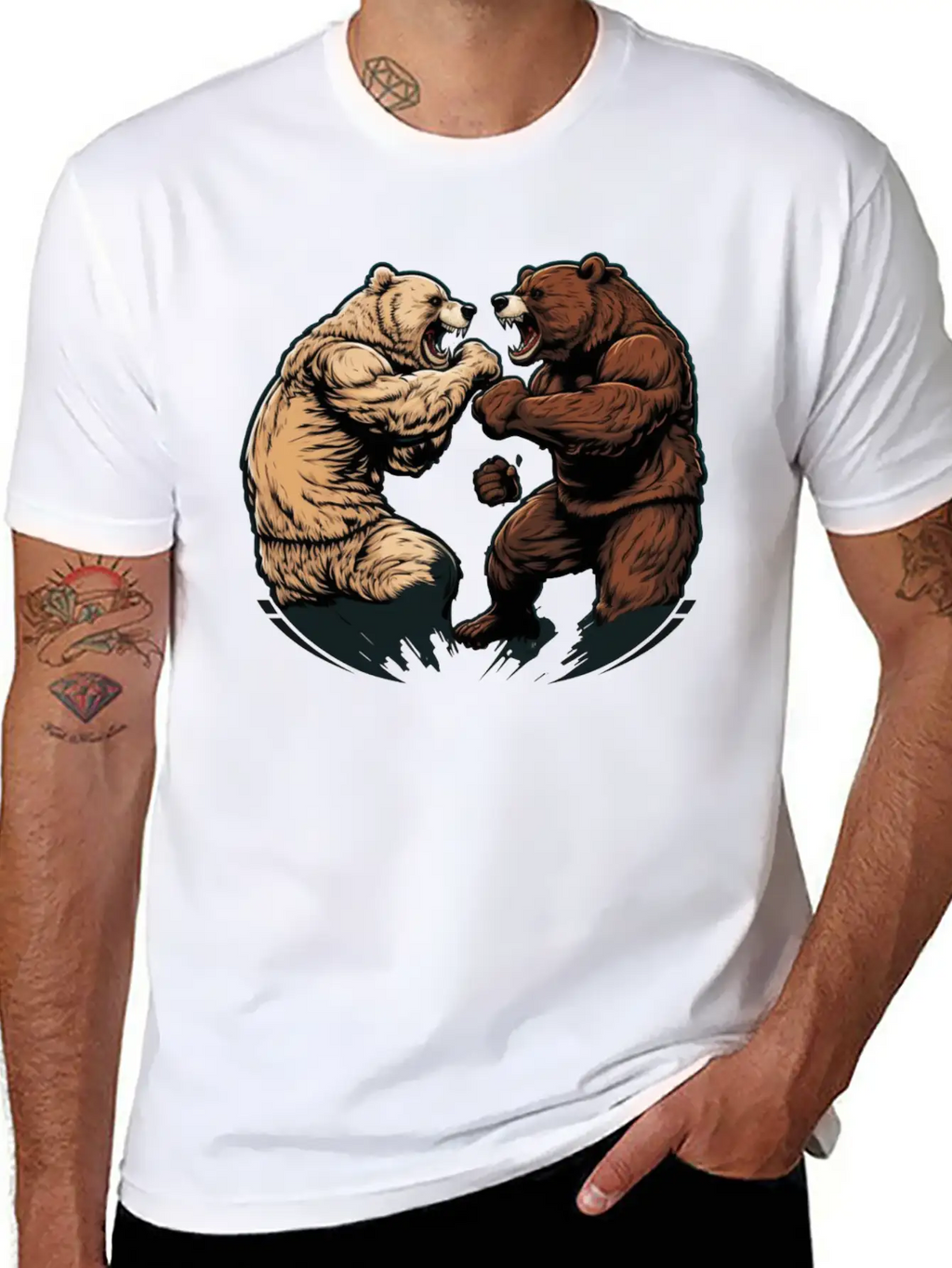 Bear Fight 2 Unisex Casual T-Shirt – Clean Design For Daily Comfort