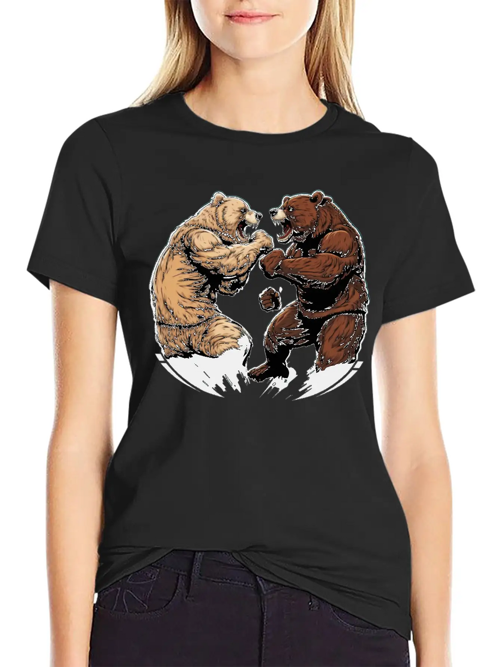 Bear Fight 2 Unisex Casual T-Shirt – Clean Design For Daily Comfort