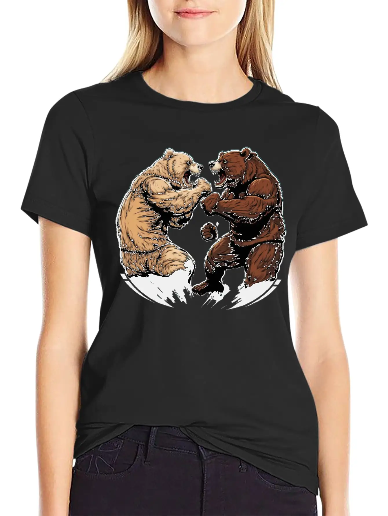 Bear Fight 2 Unisex Casual T-Shirt – Clean Design For Daily Comfort