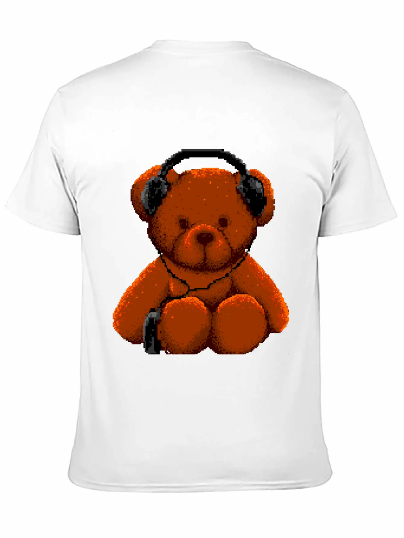 Bear Listen To Music 8 Bit Unisex Casual T-Shirt – Clean Design For Daily Comfort