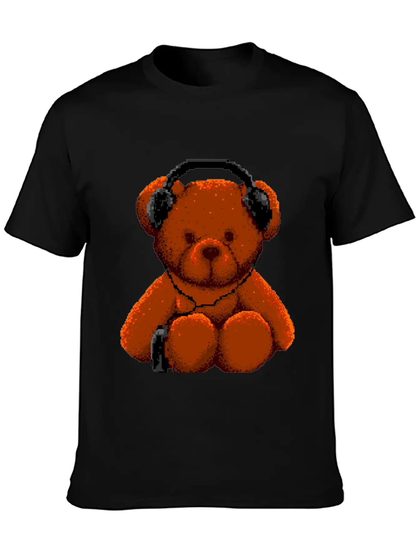Bear Listen To Music 8 Bit Unisex Casual T-Shirt – Clean Design For Daily Comfort