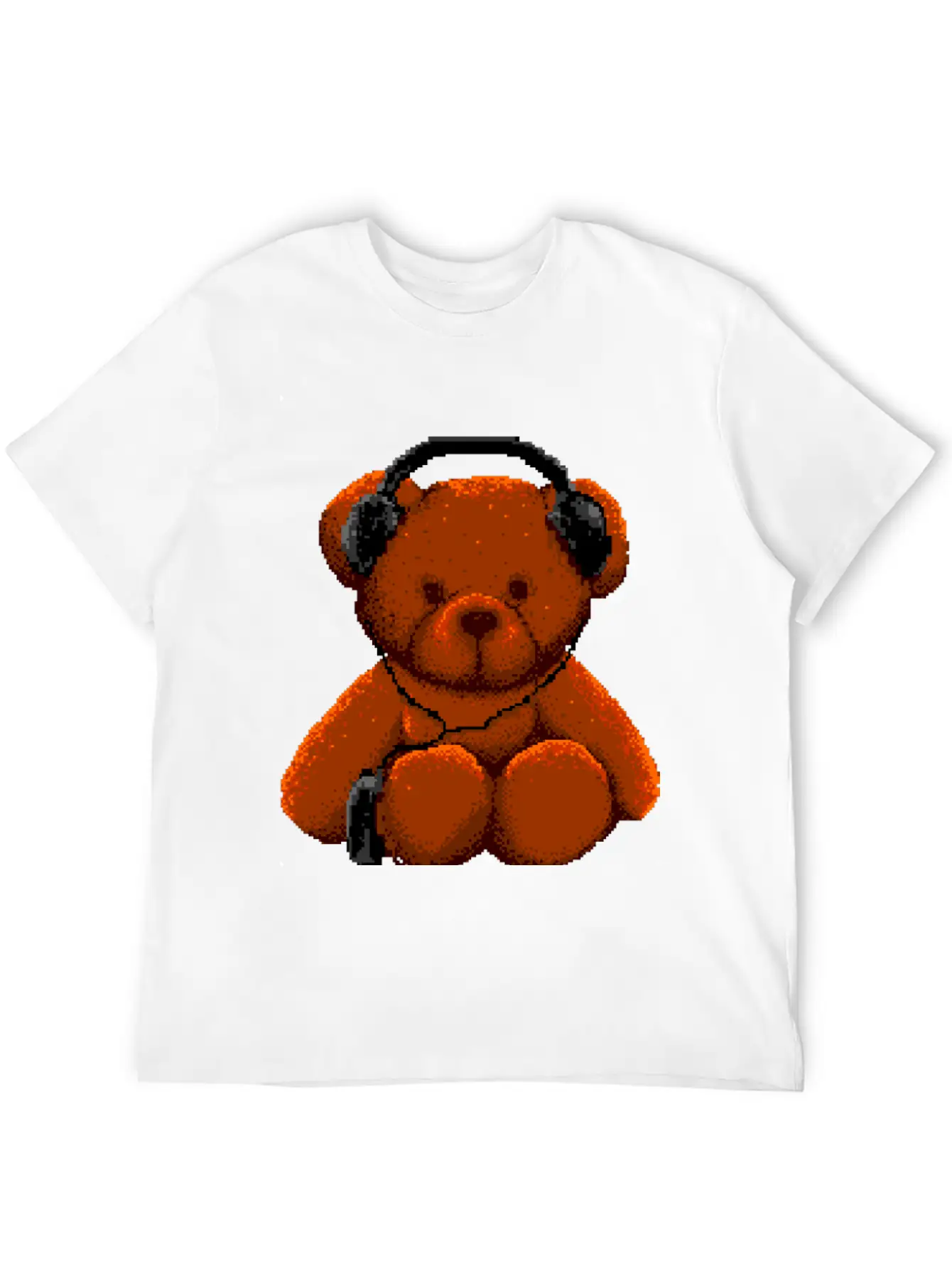 Bear Listen To Music 8 Bit Unisex Casual T-Shirt – Clean Design For Daily Comfort