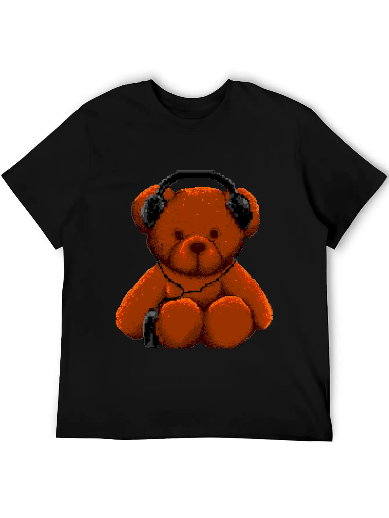 Bear Listen To Music 8 Bit Unisex Casual T-Shirt – Clean Design For Daily Comfort