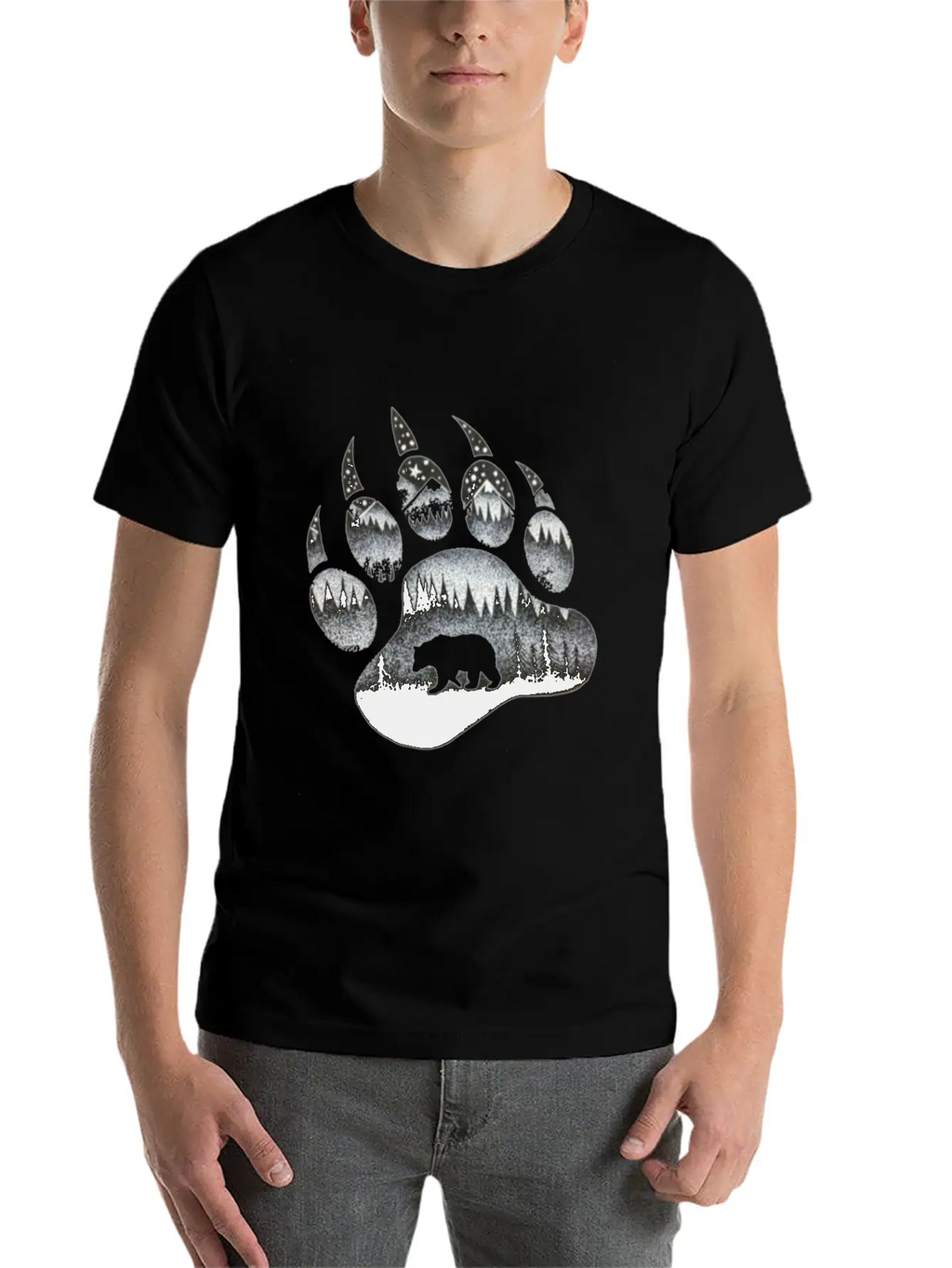 Bear Paw Unisex Casual T-Shirt – Clean Design For Daily Comfort