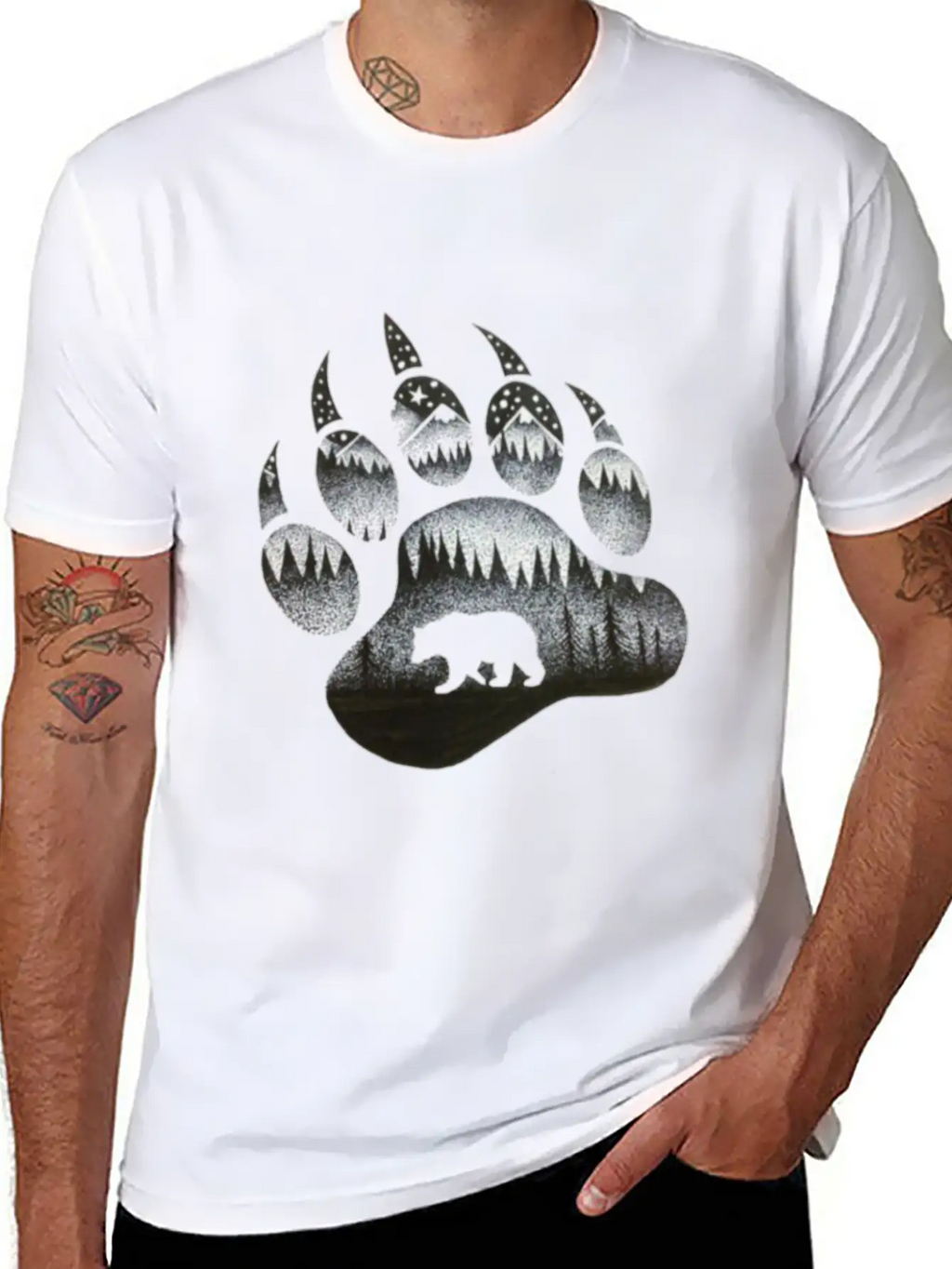Bear Paw Unisex Casual T-Shirt – Clean Design For Daily Comfort