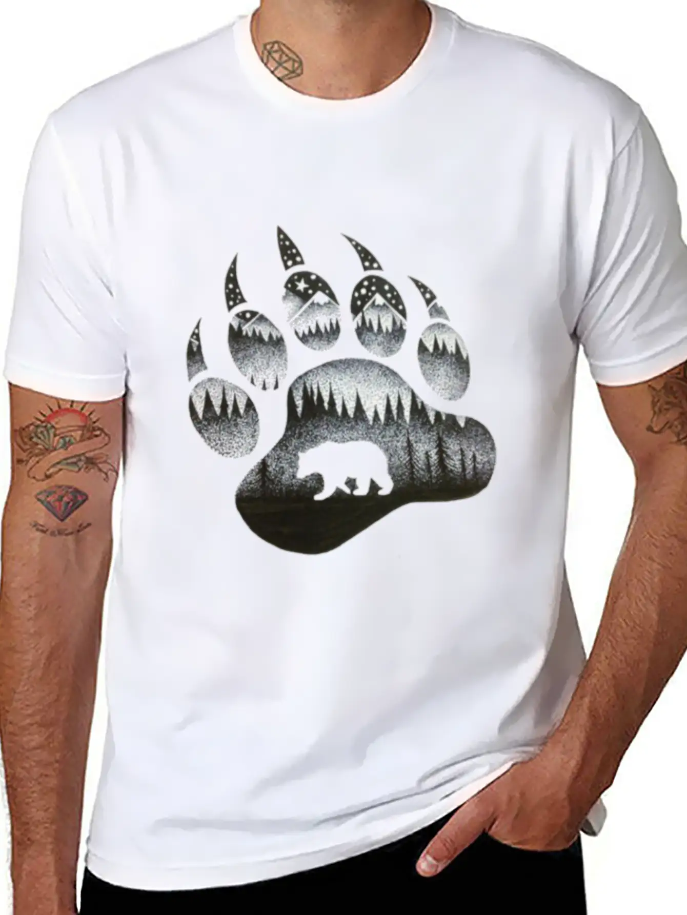 Bear Paw Unisex Casual T-Shirt – Clean Design For Daily Comfort