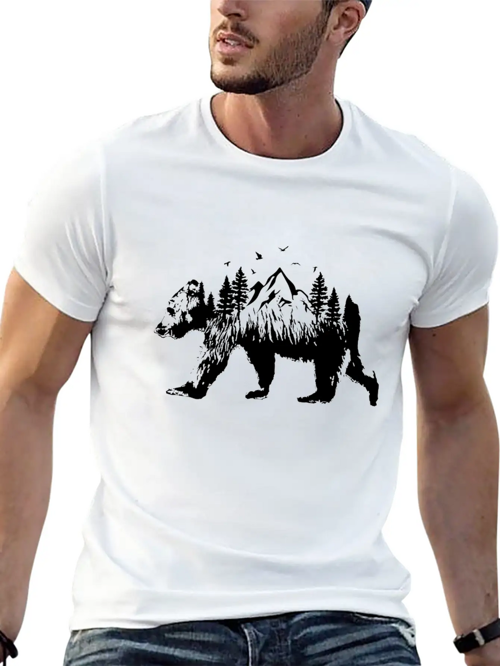 Bear Woods Stylish Everyday T-Shirt – Unisex Basic Cotton Tee