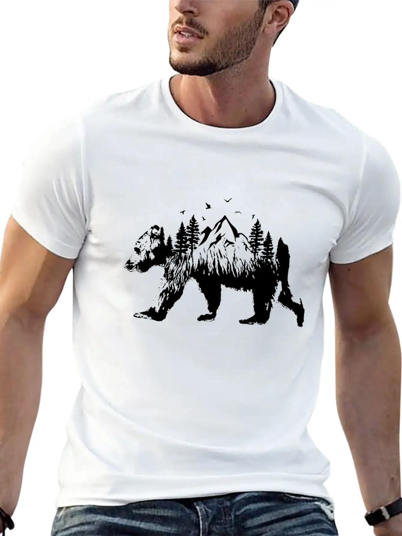 Bear Woods Stylish Everyday T-Shirt – Unisex Basic Cotton Tee