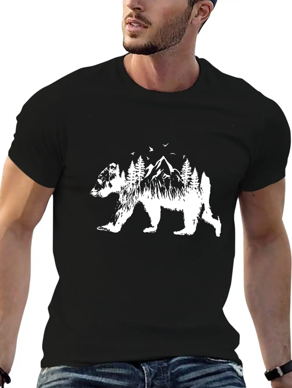 Bear Woods Stylish Everyday T-Shirt – Unisex Basic Cotton Tee