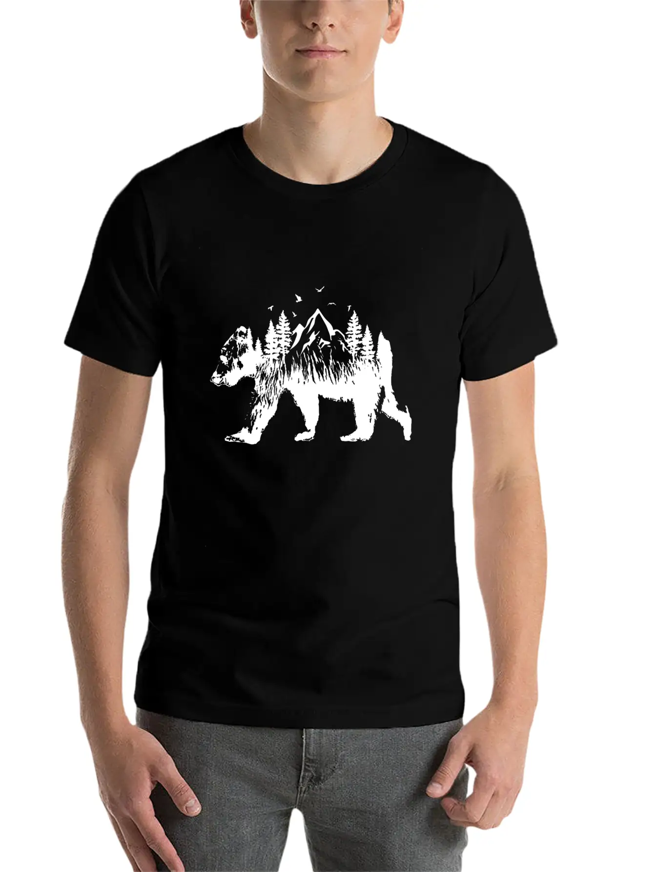 Bear Woods Stylish Everyday T-Shirt – Unisex Basic Cotton Tee