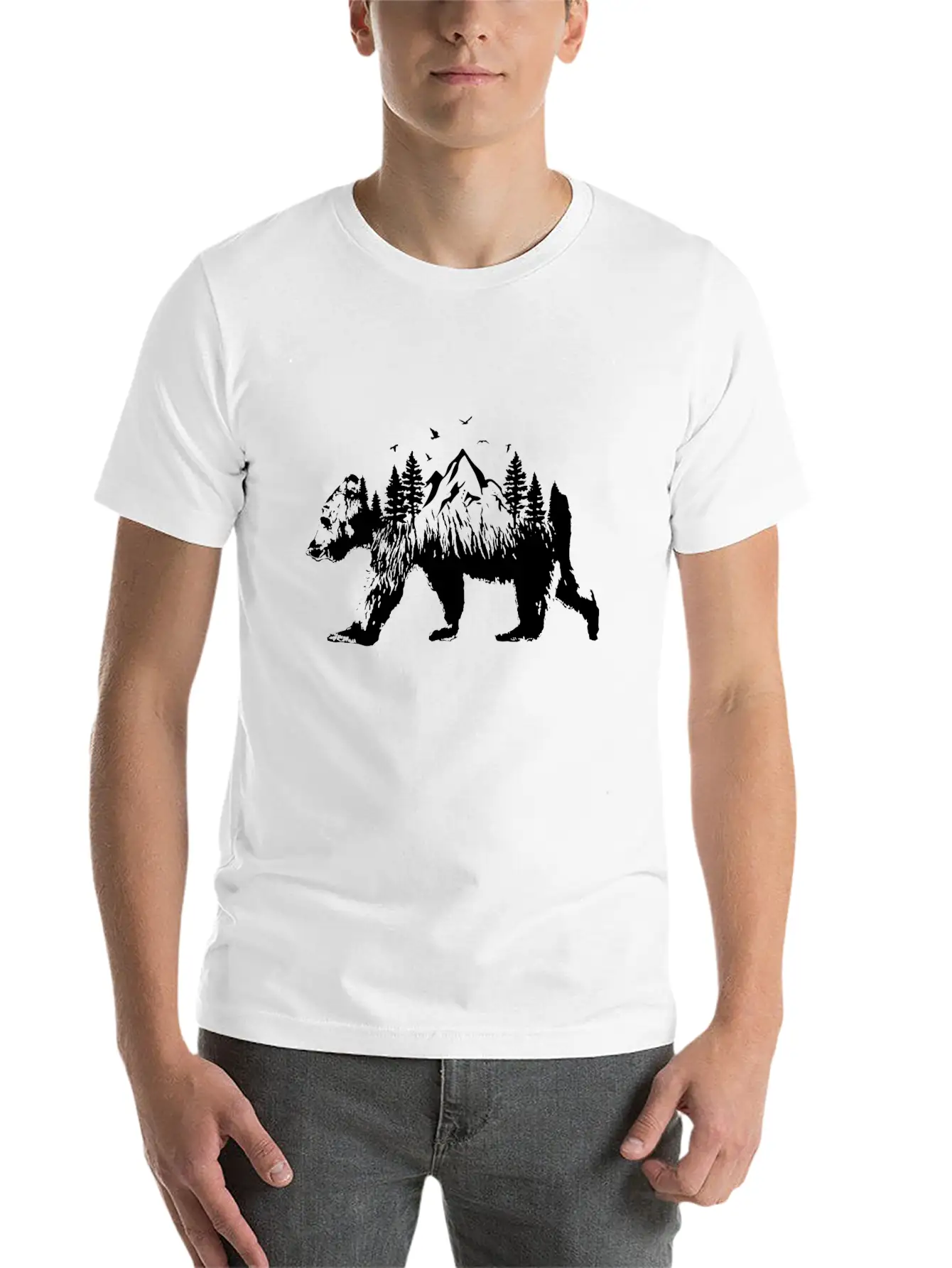 Bear Woods Stylish Everyday T-Shirt – Unisex Basic Cotton Tee