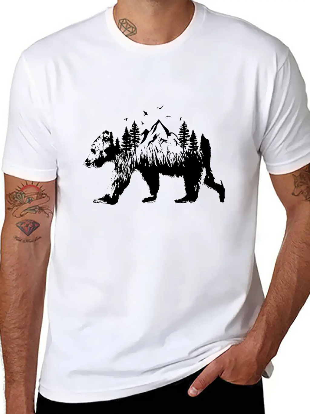 Bear Woods Stylish Everyday T-Shirt – Unisex Basic Cotton Tee