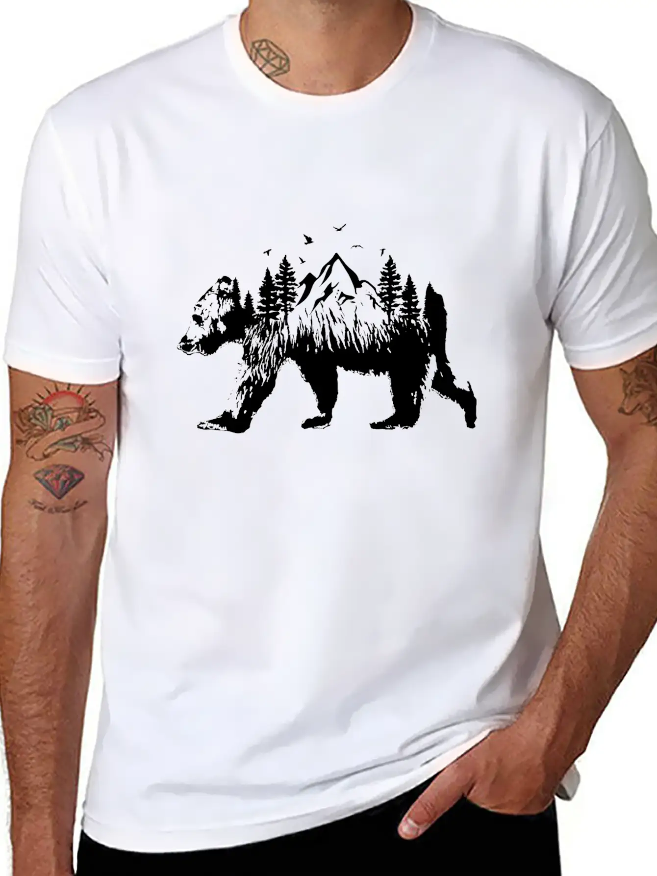 Bear Woods Stylish Everyday T-Shirt – Unisex Basic Cotton Tee