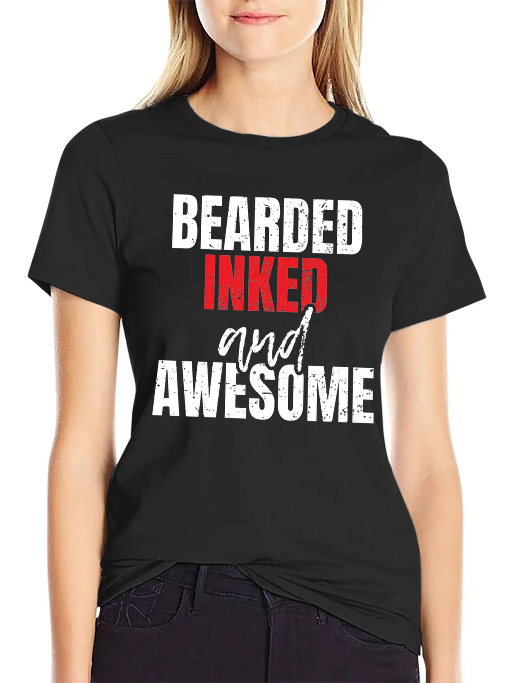 Bearded Inked And Awesome Unisex Casual T-Shirt – Clean Design For Daily Comfort
