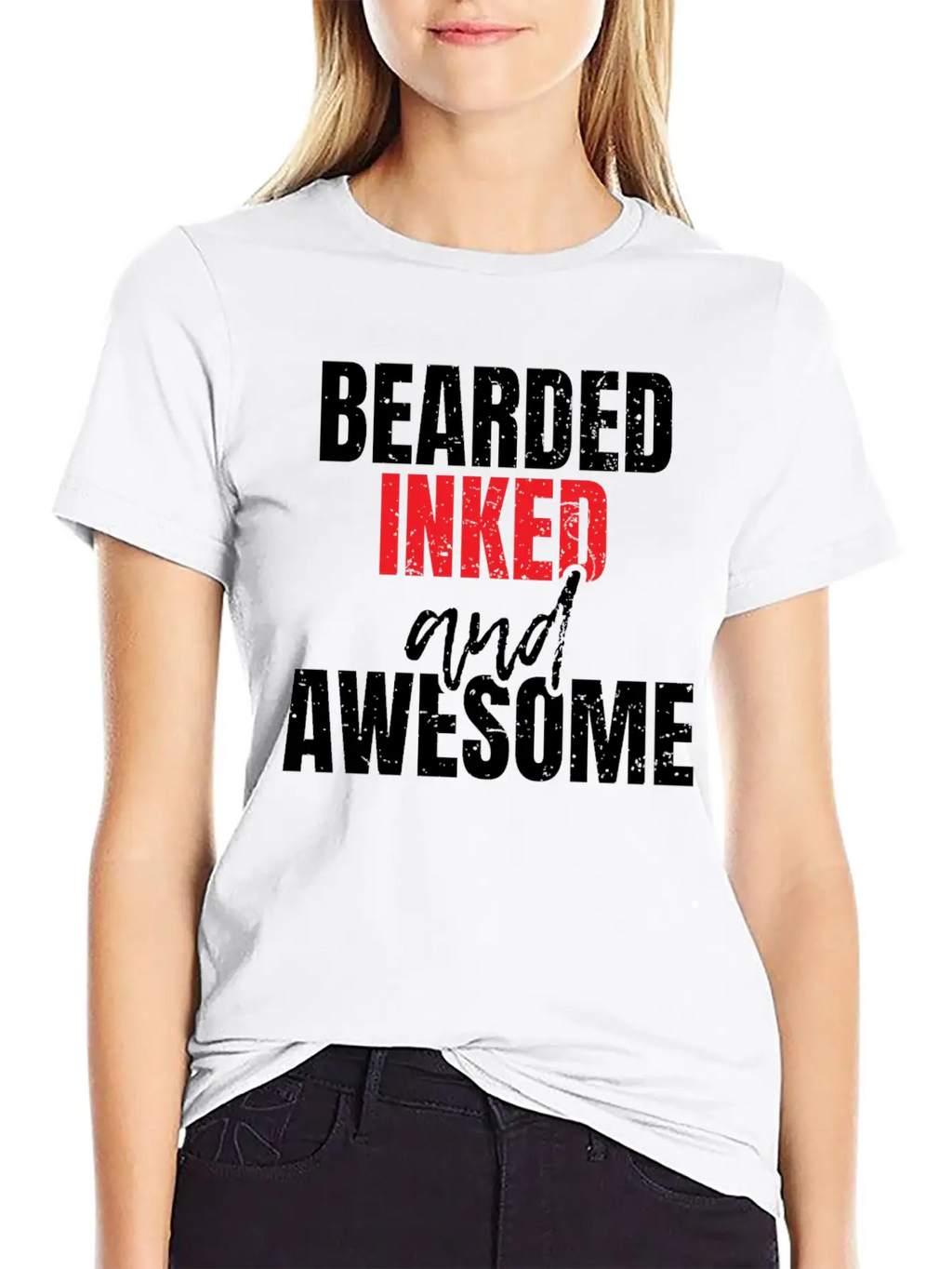 Bearded Inked And Awesome Unisex Casual T-Shirt – Clean Design For Daily Comfort