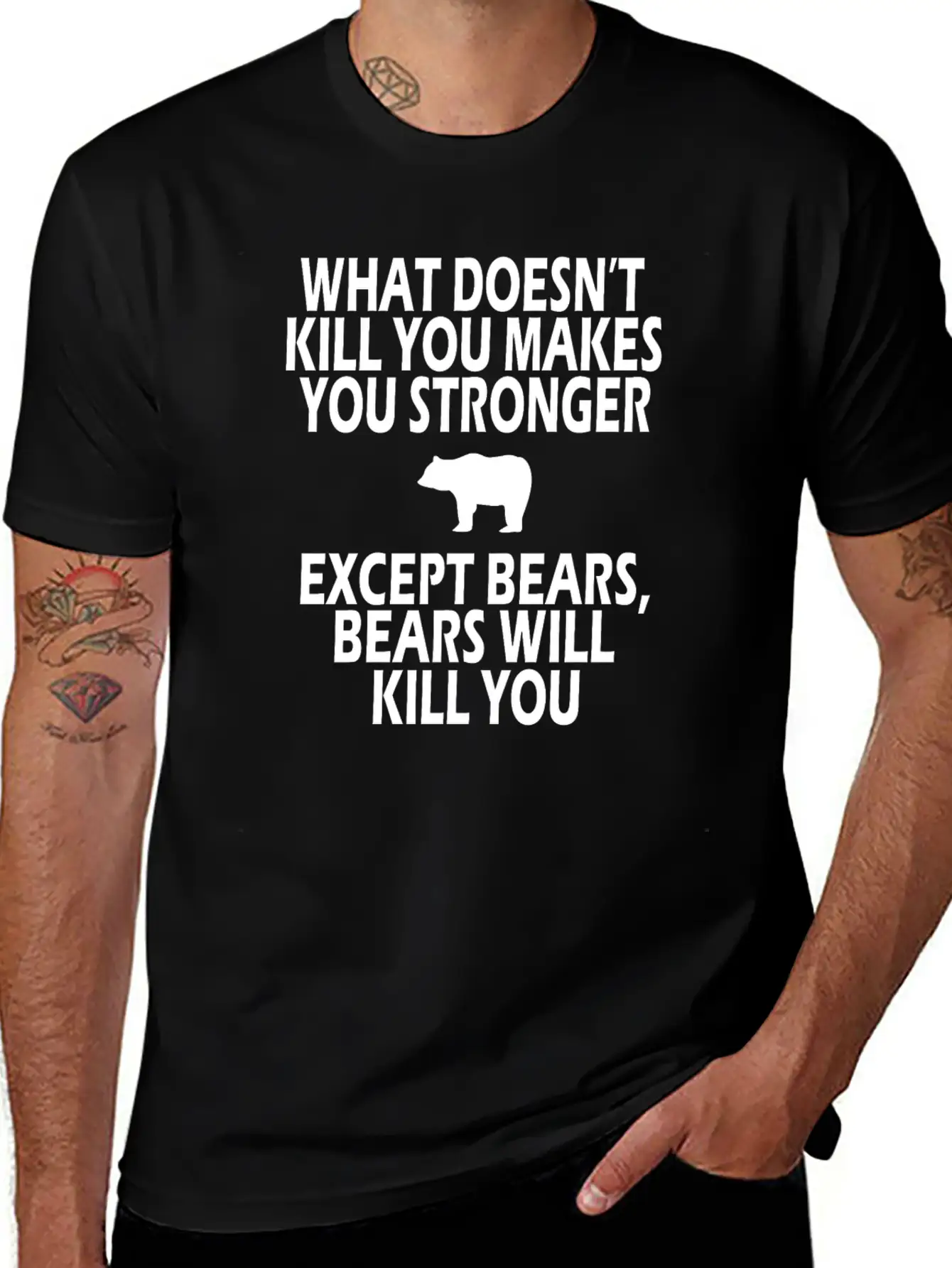 Bears Kill You Casual Graphic T-Shirt – Simple And Comfortable Daily Wear