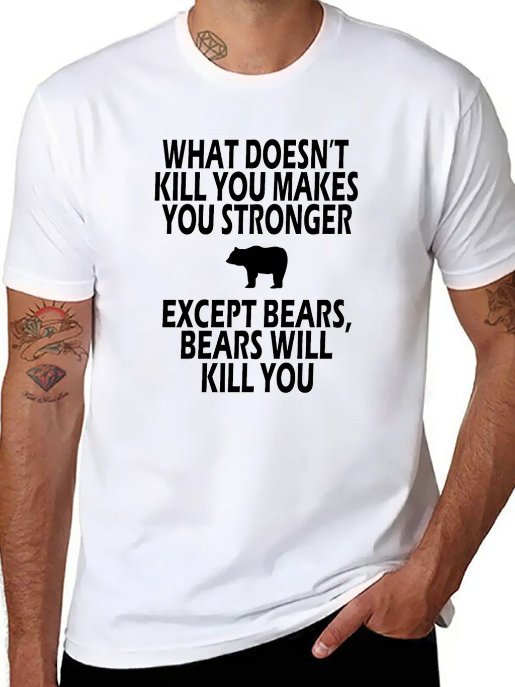 Bears Kill You Casual Graphic T-Shirt – Simple And Comfortable Daily Wear