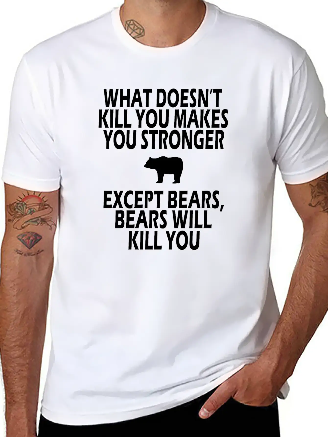 Bears Kill You Casual Graphic T-Shirt – Simple And Comfortable Daily Wear