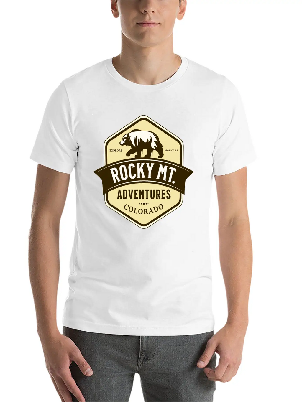 Bears Rocky Mountain National Park Estes Park Unisex Short Sleeve Soft Cotton T-Shirt – Casual Everyday Wear