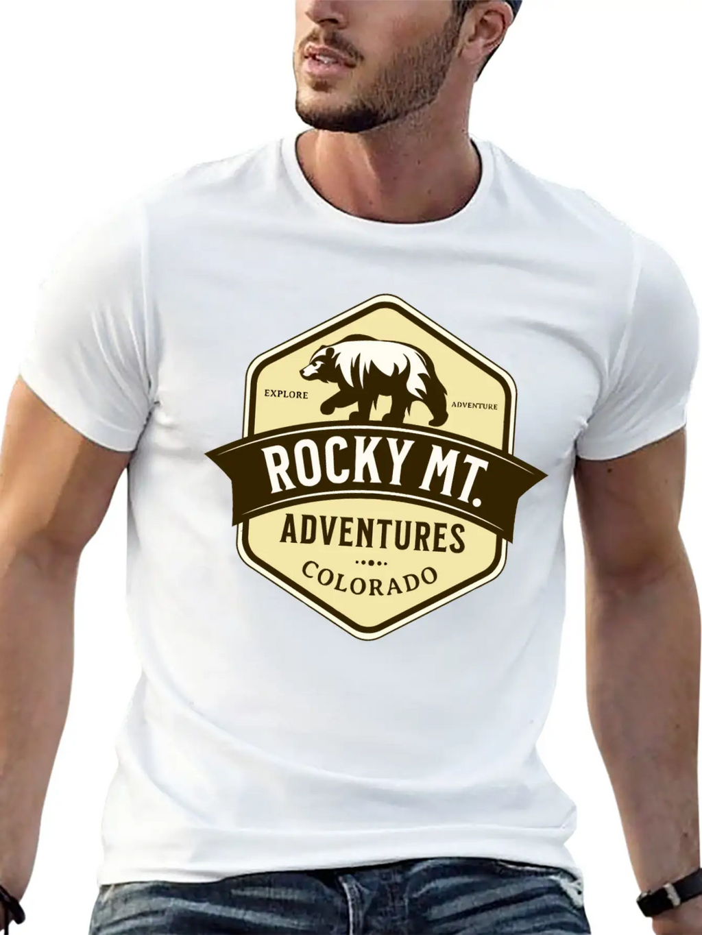 Bears Rocky Mountain National Park Estes Park Unisex Short Sleeve Soft Cotton T-Shirt – Casual Everyday Wear