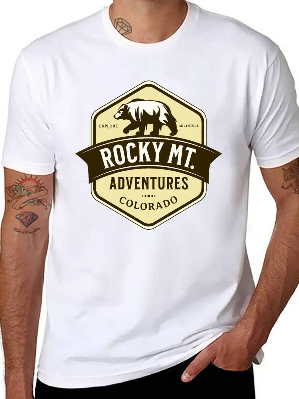 Bears Rocky Mountain National Park Estes Park Unisex Short Sleeve Soft Cotton T-Shirt – Casual Everyday Wear