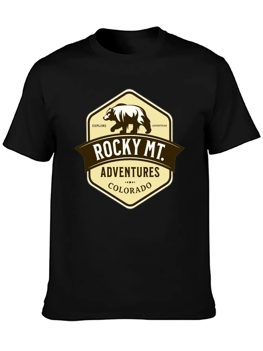 Bears Rocky Mountain National Park Estes Park Unisex Short Sleeve Soft Cotton T-Shirt – Casual Everyday Wear