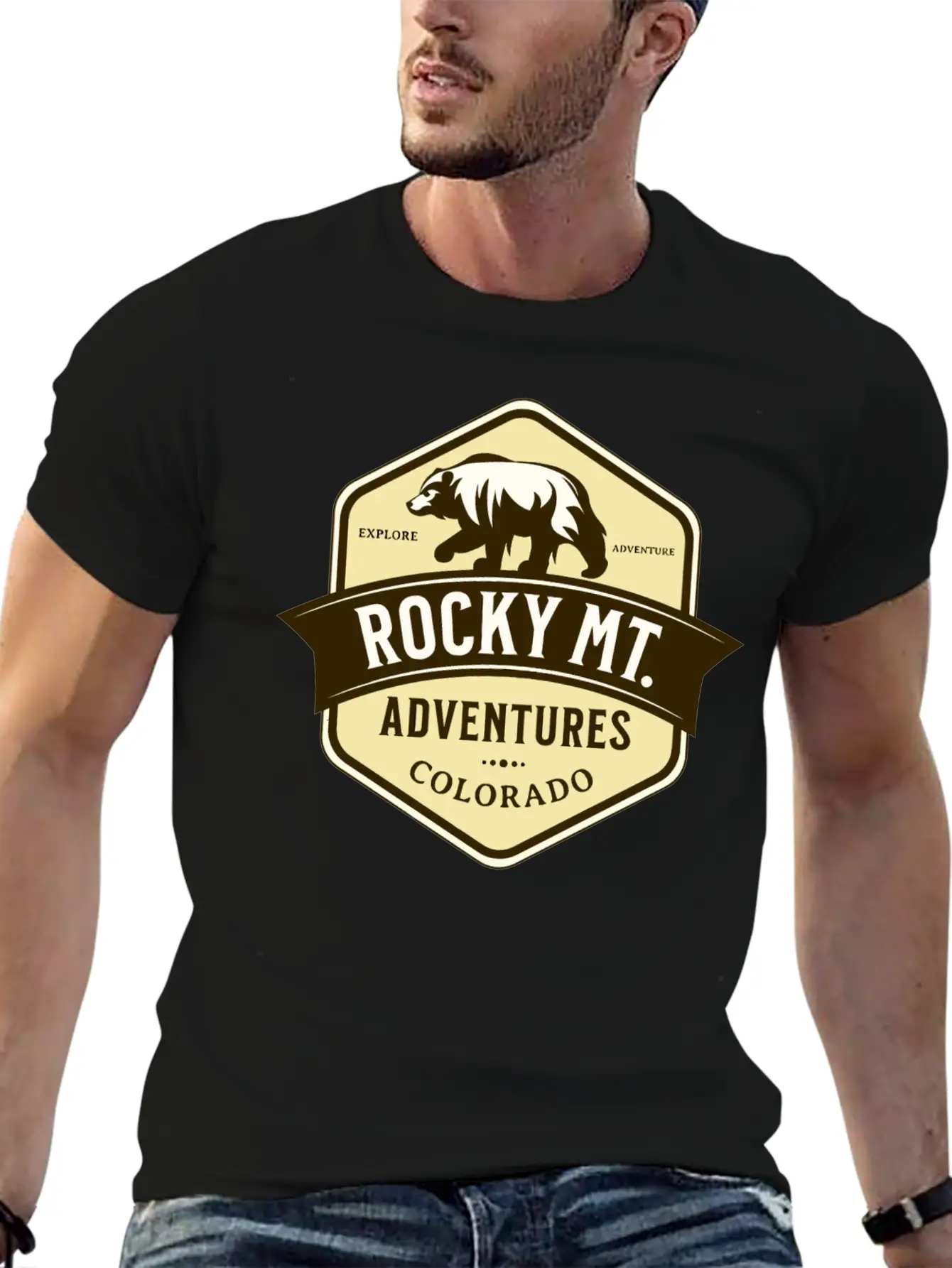Bears Rocky Mountain National Park Estes Park Unisex Short Sleeve Soft Cotton T-Shirt – Casual Everyday Wear