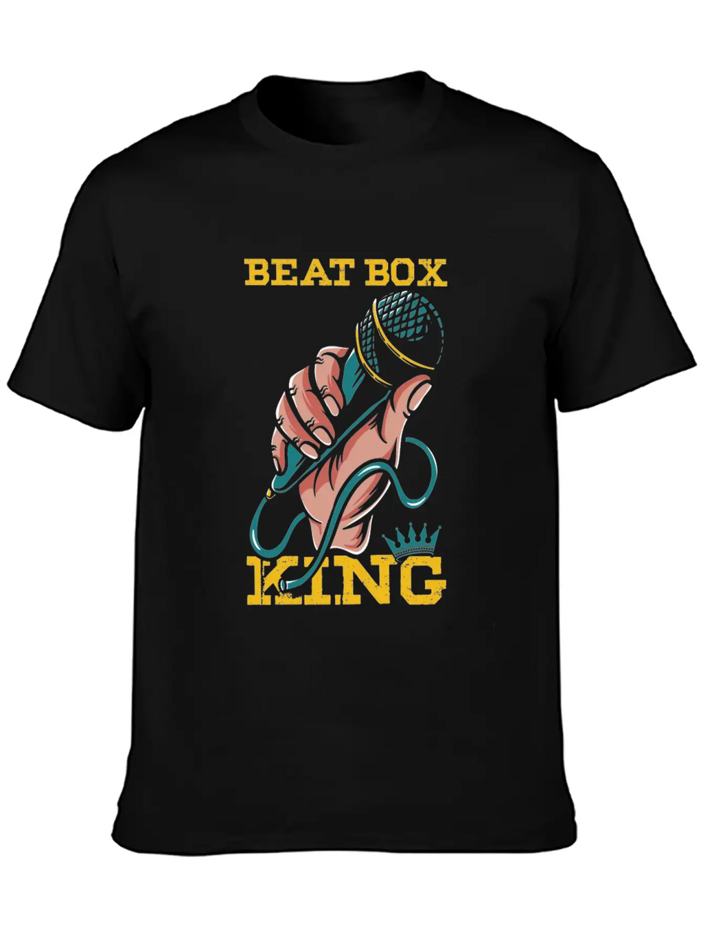 Beatbox King Microphone Rap Hiphop Beatboxer Gift Essential Cotton Tee For Daily Outfits – Unisex Style