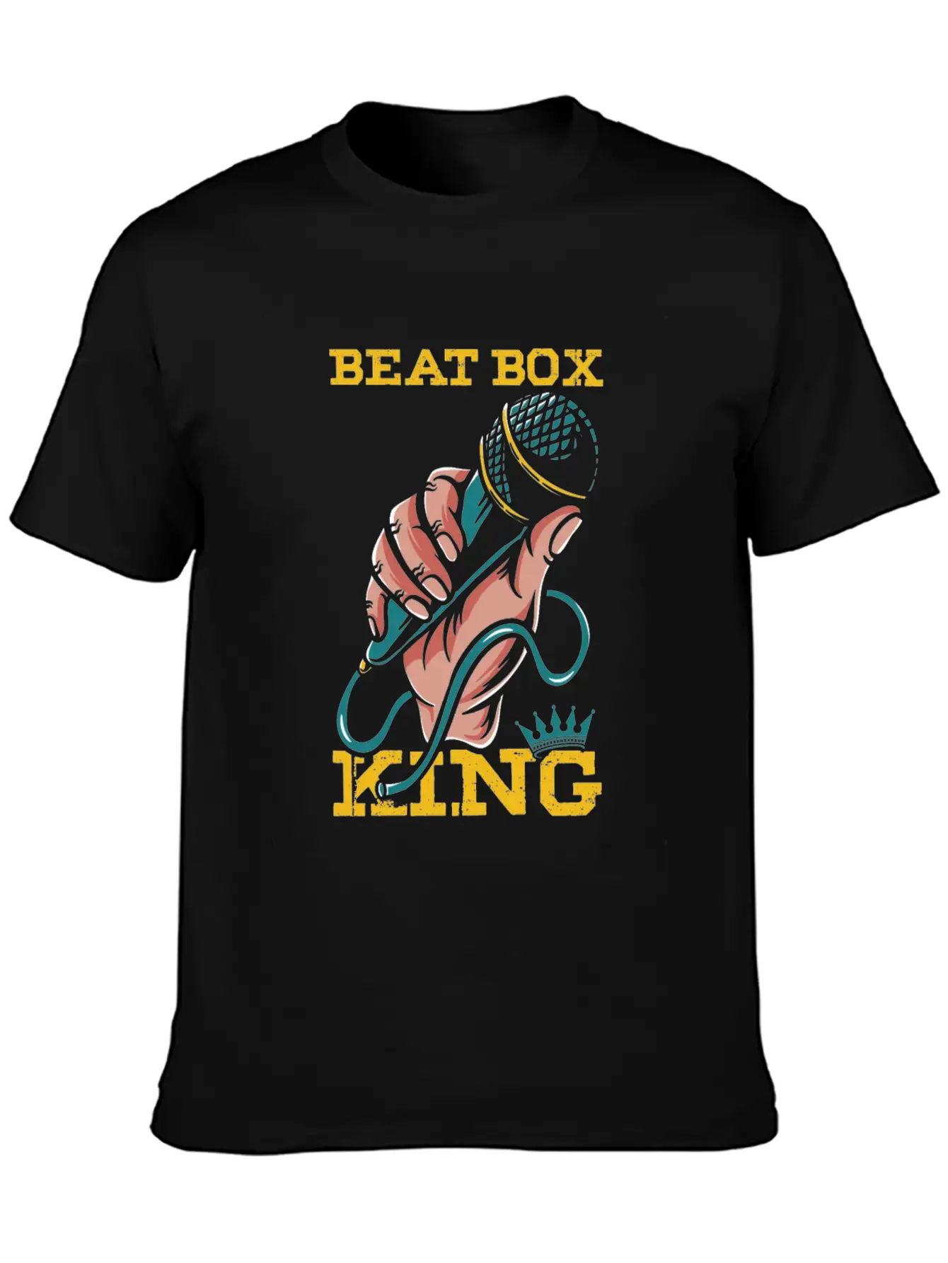 Beatbox King Microphone Rap Hiphop Beatboxer Gift Essential Cotton Tee For Daily Outfits – Unisex Style