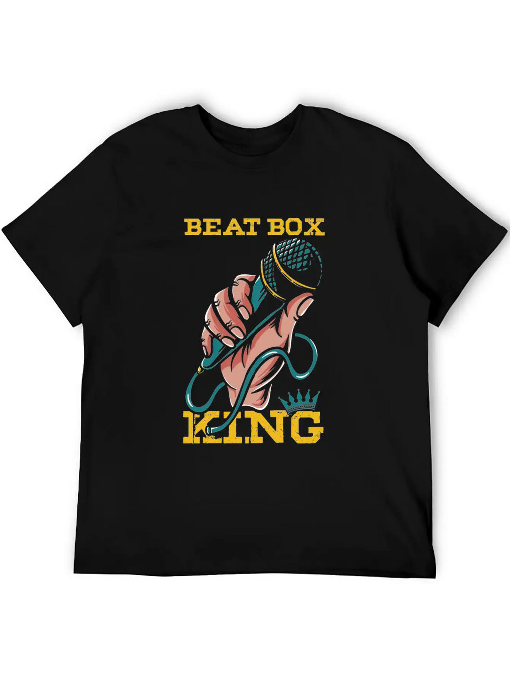 Beatbox King Microphone Rap Hiphop Beatboxer Gift Essential Cotton Tee For Daily Outfits – Unisex Style