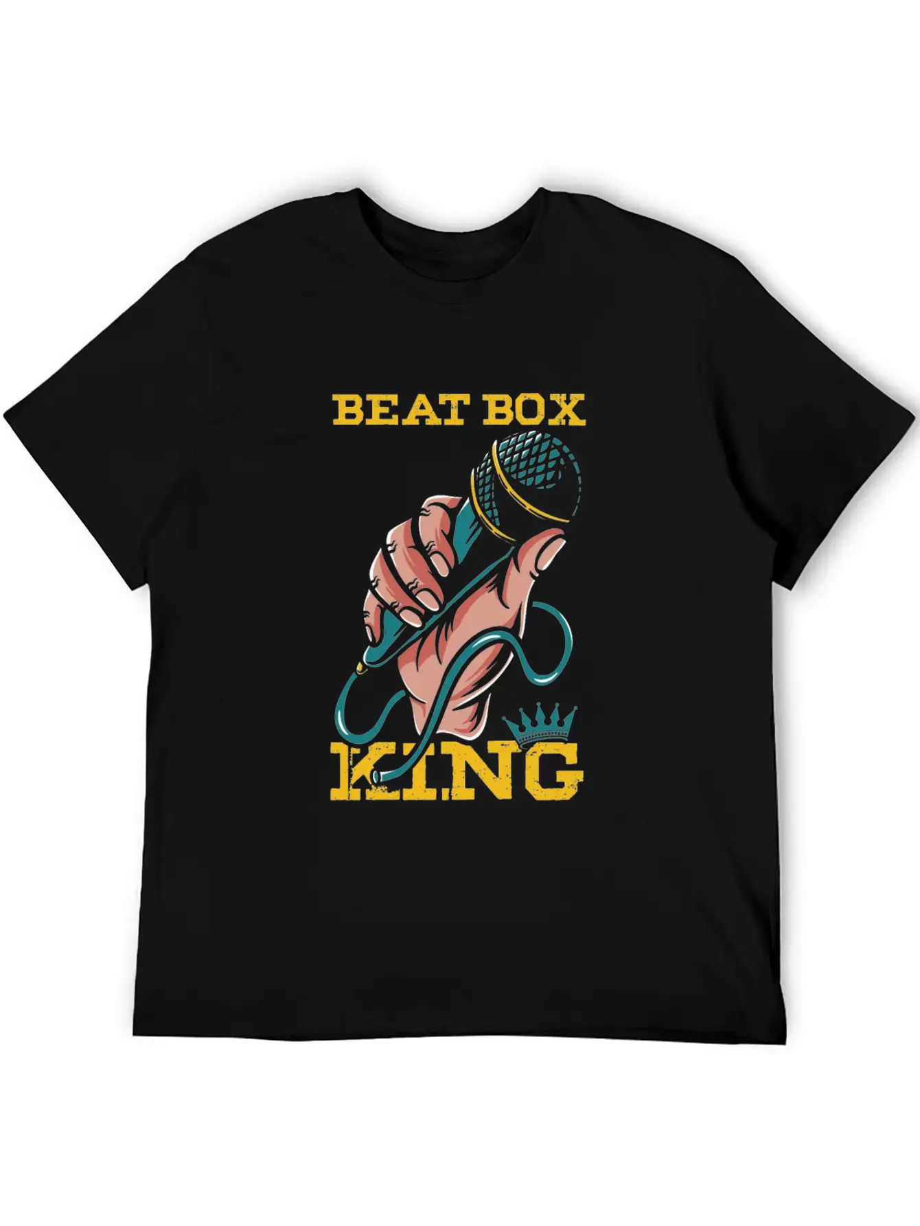 Beatbox King Microphone Rap Hiphop Beatboxer Gift Essential Cotton Tee For Daily Outfits – Unisex Style