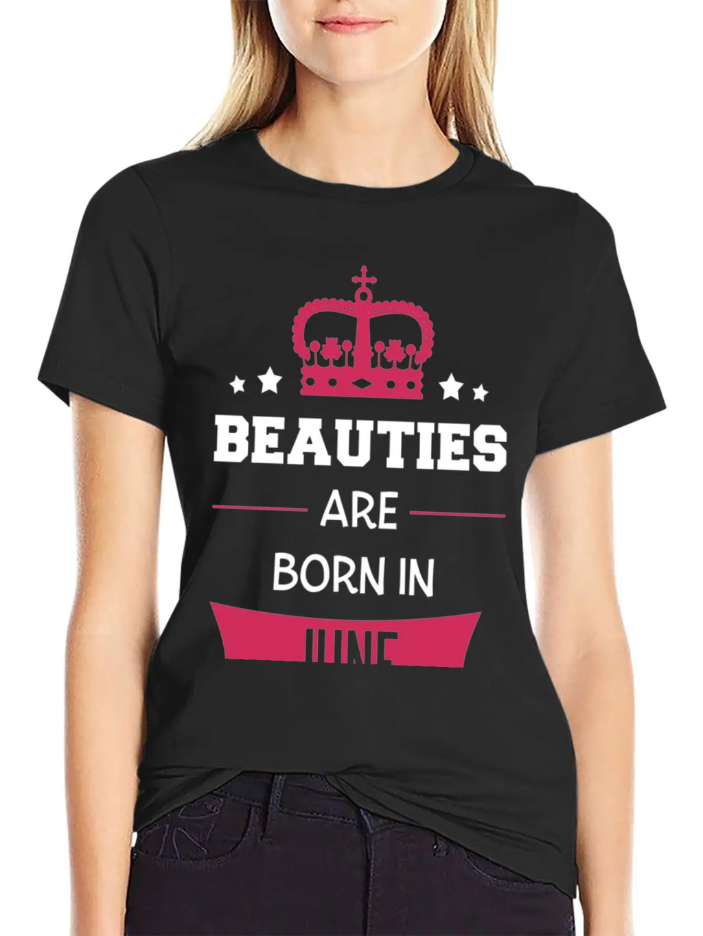 Beauties Are Born In June Casual Graphic T-Shirt – Simple And Comfortable Daily Wear