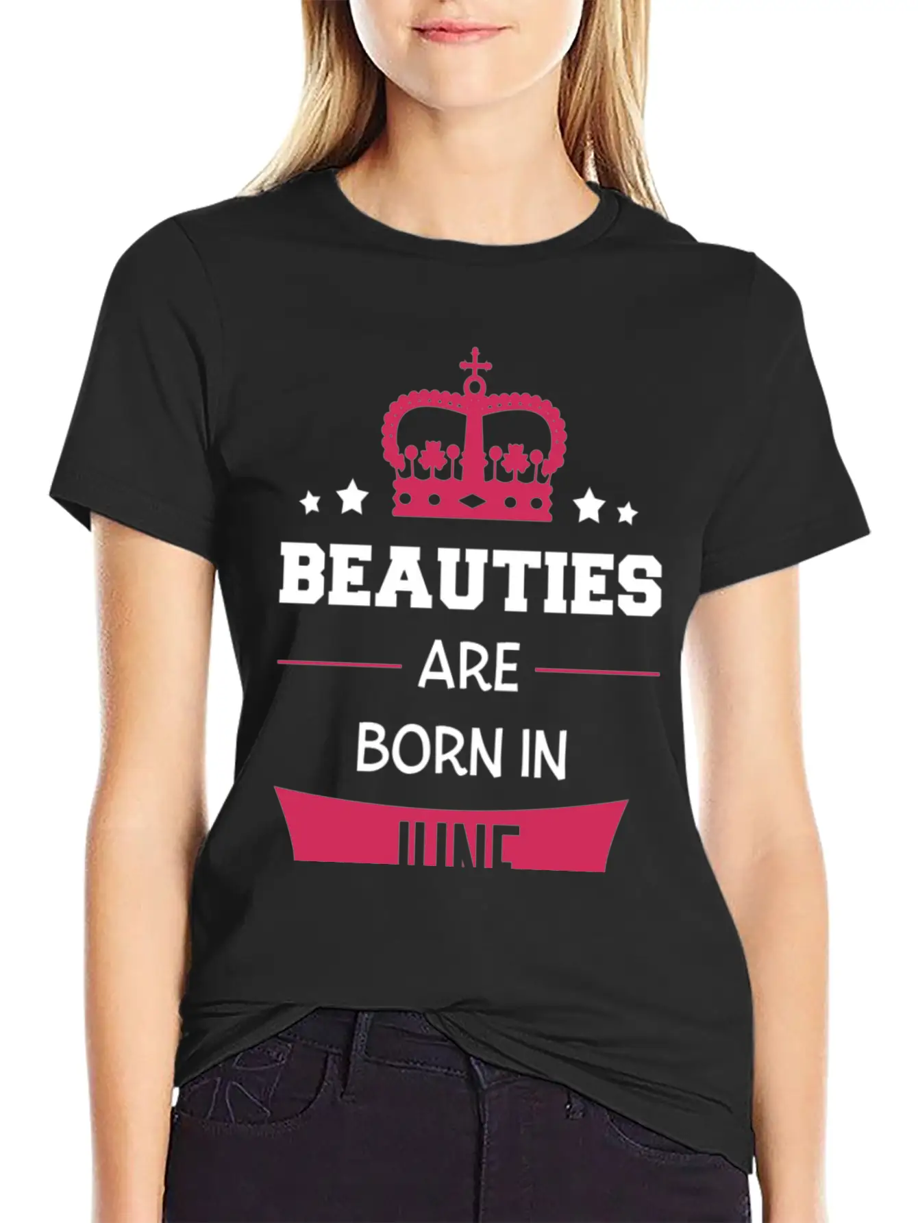 Beauties Are Born In June Casual Graphic T-Shirt – Simple And Comfortable Daily Wear