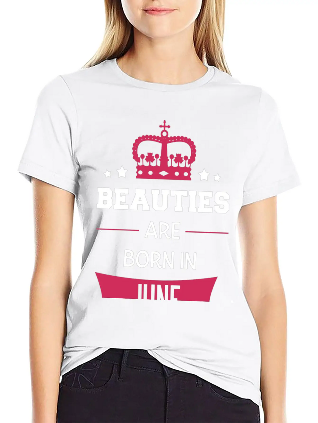 Beauties Are Born In June Casual Graphic T-Shirt – Simple And Comfortable Daily Wear