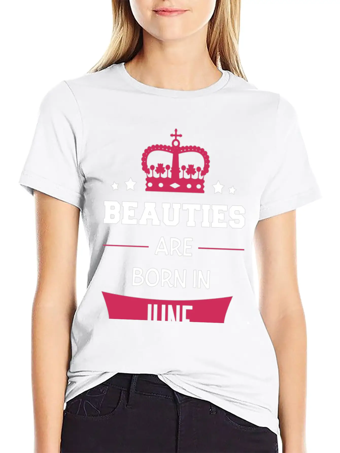 Beauties Are Born In June Casual Graphic T-Shirt – Simple And Comfortable Daily Wear