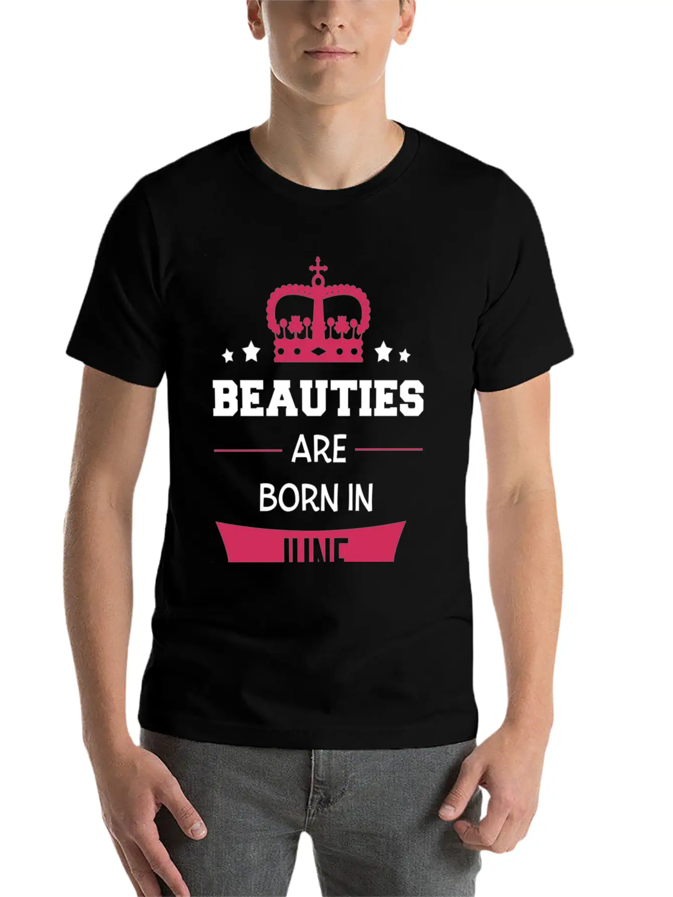 Beauties Are Born In June Casual Graphic T-Shirt – Simple And Comfortable Daily Wear