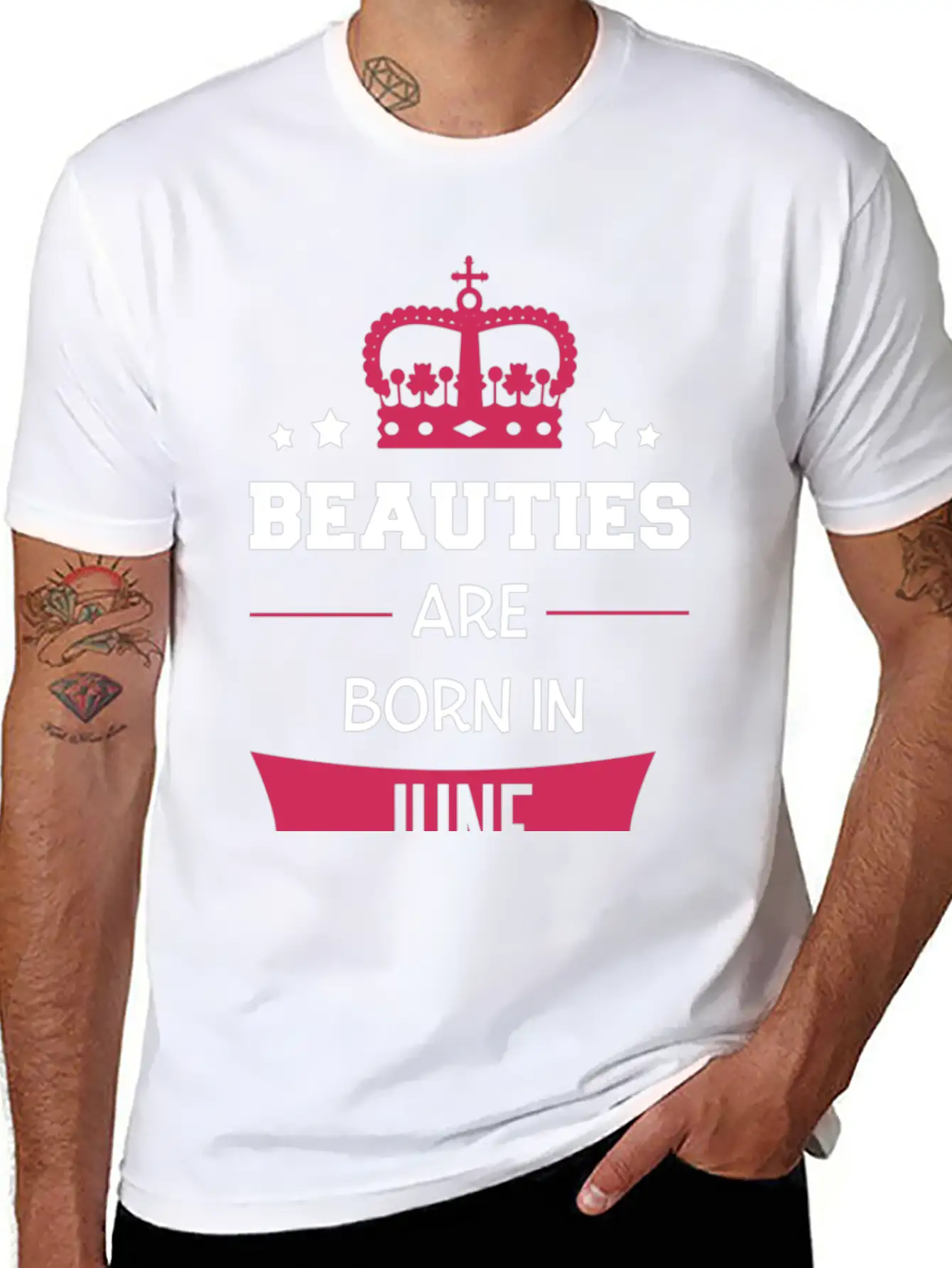 Beauties Are Born In June Casual Graphic T-Shirt – Simple And Comfortable Daily Wear