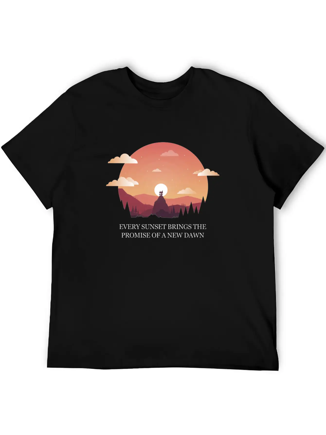 Beautiful Design With Sunset Quote With! Gift Idea Unisex Casual T-Shirt – Clean Design For Daily Comfort