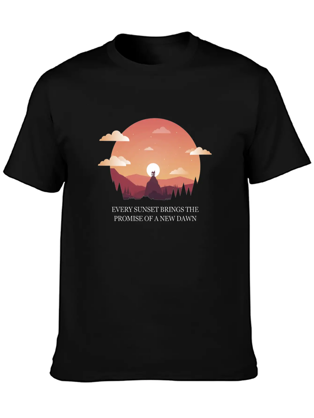 Beautiful Design With Sunset Quote With! Gift Idea Unisex Casual T-Shirt – Clean Design For Daily Comfort