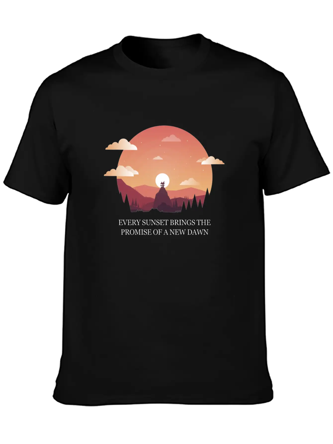 Beautiful Design With Sunset Quote With! Gift Idea Unisex Casual T-Shirt – Clean Design For Daily Comfort