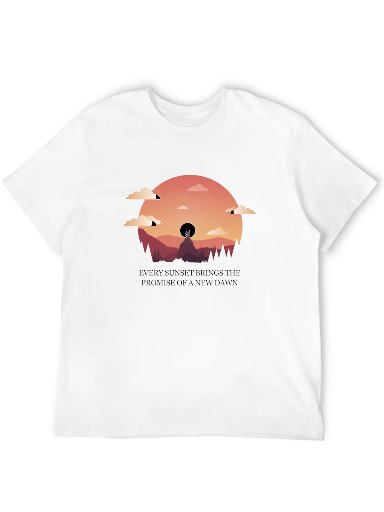 Beautiful Design With Sunset Quote With! Gift Idea Unisex Casual T-Shirt – Clean Design For Daily Comfort